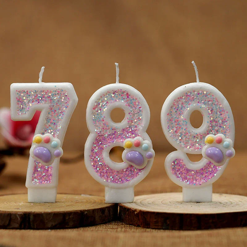 Resin Art Alphabet - Creativo simpatico gatto zampa torta numero