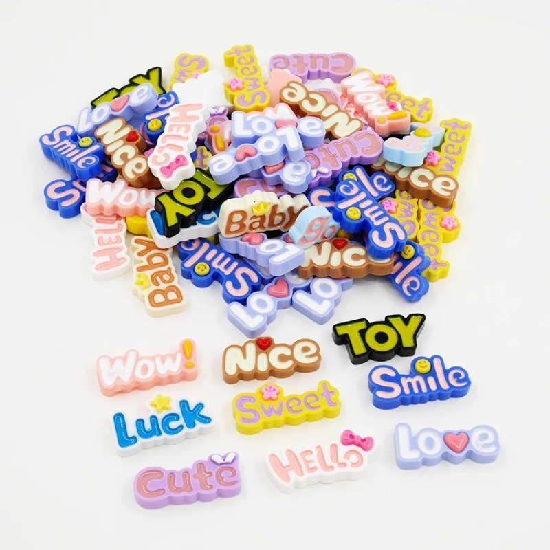 10Pcs Cute Flat Back Wow Luck  - Resin Art Alphabet recensione e prezzo